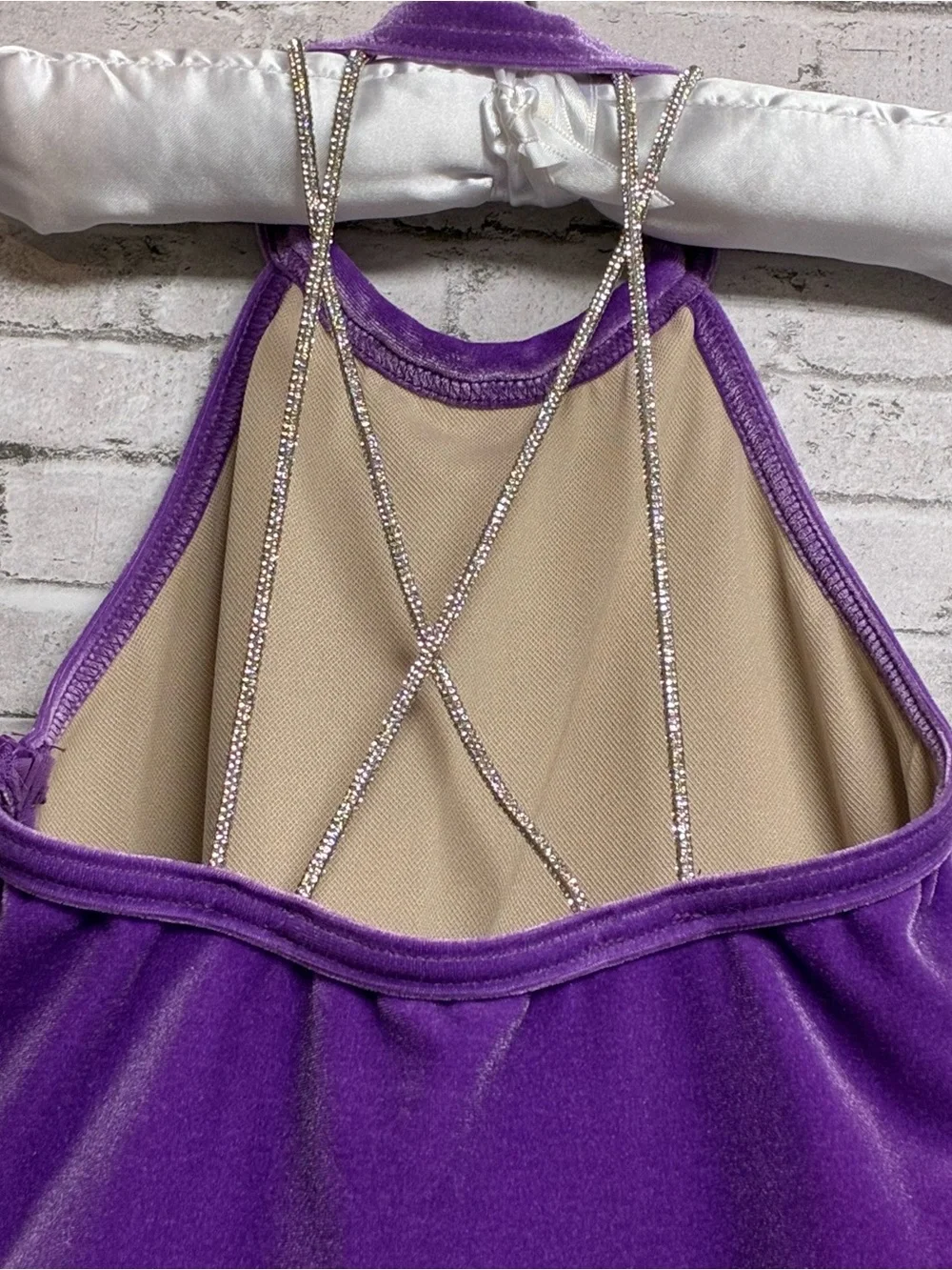 Weissman Showtime Amethyst Ballet Dance Costume 7/8 Gloves Pageant Sequin #16742